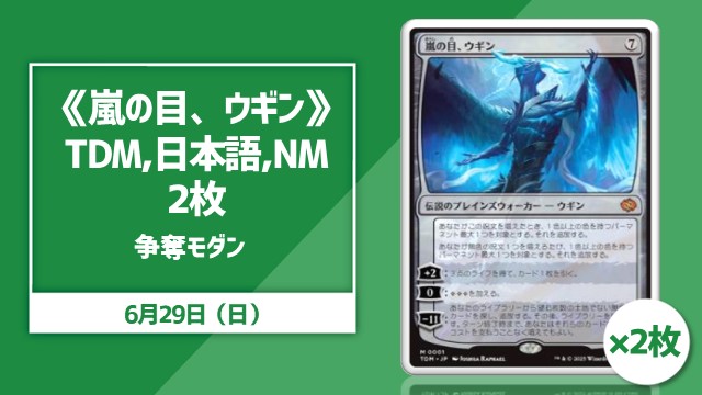《嵐の目、ウギン》TDM,日本語,NM×2 争奪モダン