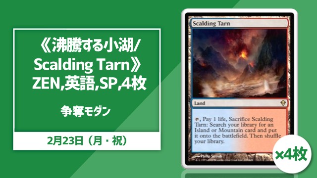 《沸騰する小湖/Scalding Tarn》ZEN,EN,SP,4枚争奪モダン