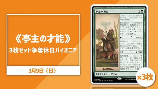 《亭主の才能》3枚セット争奪 休日パイオニア
