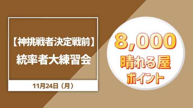 【神挑戦者決定戦前】統率者大練習会