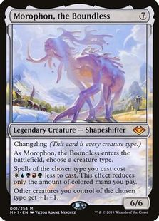 【Foil】(001)■プロモスタンプ付■《限りないもの、モロフォン/Morophon, the Boundless》[P Stamped_MH1] 無R