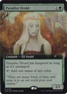 Foil】(775)□拡張アート□《楽園のドルイド/Paradise Druid》[SLD] 緑