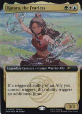 【Foil】■拡張アート■《恐れを知らぬ者、カタラ/Katara, the Fearless》(MagicConプロモ)[流星マーク] 金