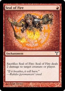 【Foil】《炎の印章/Seal of Fire》[DIS] 赤C