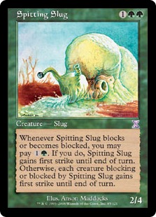 ■旧枠■《毒吐きナメクジ/Spitting Slug》[TSB] 緑R