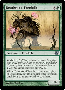 【Foil】《デッドウッドのツリーフォーク/Deadwood Treefolk》[PLC] 緑U