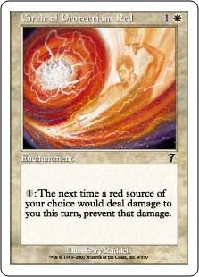 【Foil】《赤の防御円/Circle of Protection: Red》[7ED] 白C