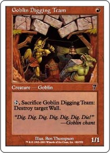 《ゴブリン穴掘り部隊/Goblin Digging Team》[7ED] 赤C