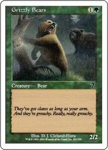 【Foil】《灰色熊/Grizzly Bears》[7ED] 緑C
