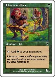 【Foil】《ラノワールのエルフ/Llanowar Elves》[7ED] 緑C