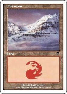 【Foil】(338)《山/Mountain》[7ED] 土地