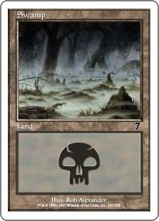 【Foil】(347)《沼/Swamp》[7ED] 土地