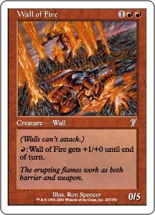 【Foil】《炎の壁/Wall of Fire》[7ED] 赤U