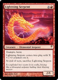 【Foil】《稲妻の大蛇/Lightning Serpent》[CSP] 赤R