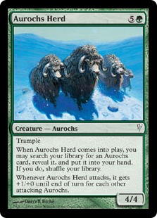 【Foil】《オーロクスの獣群/Aurochs Herd》[CSP] 緑C