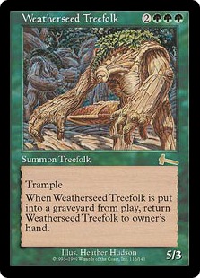 【Foil】《ウェザーシード・ツリーフォーク/Weatherseed Treefolk》[ULG] 緑R