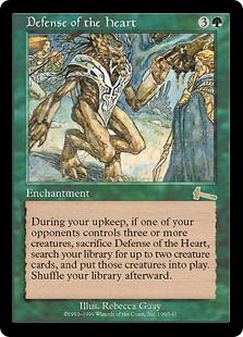 【Foil】《中心部の防衛/Defense of the Heart》[ULG] 緑R