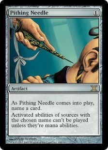 【Foil】《真髄の針/Pithing Needle》[10ED] 茶R