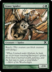 【Foil】《大蜘蛛/Giant Spider》[10ED] 緑C