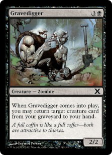 【Foil】《グレイブディガー/Gravedigger》[10ED] 黒C
