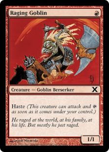 《怒り狂うゴブリン/Raging Goblin》[10ED] 赤C
