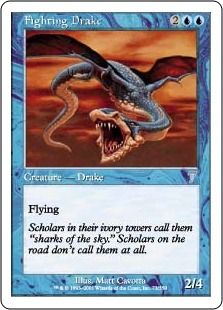 【Foil】《ファイティング・ドレイク/Fighting Drake》[7ED] 青U