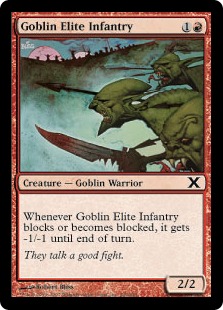 【Foil】《ゴブリン精鋭歩兵部隊/Goblin Elite Infantry》[10ED] 赤C
