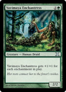 《ヤヴィマヤの女魔術師/Yavimaya Enchantress》[10ED] 緑U