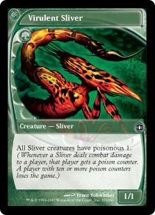 【Foil】《悪性スリヴァー/Virulent Sliver》[FUT] 緑C