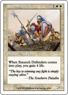 【Foil】《堅牢な防衛隊/Staunch Defenders》[7ED] 白U