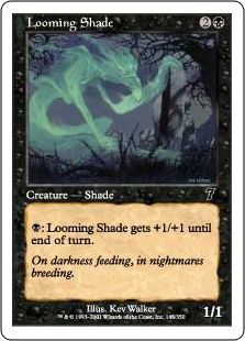 【Foil】《立ちはだかる影/Looming Shade》[7ED] 黒C