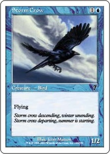 【Foil】《嵐雲のカラス/Storm Crow》[7ED] 青C
