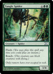 【Foil】《絡み森の蜘蛛/Tangle Spider》[10ED] 緑U