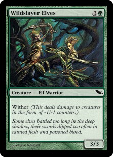 《野生薙ぎのエルフ/Wildslayer Elves》[SHM] 緑C