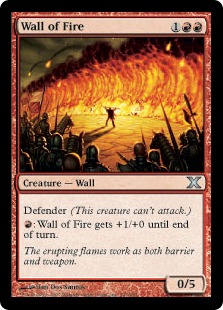 【Foil】《炎の壁/Wall of Fire》[10ED] 赤U