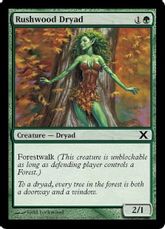 【Foil】《ラッシュウッドのドライアド/Rushwood Dryad》[10ED] 緑C