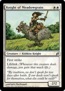 《メドウグレインの騎士/Knight of Meadowgrain》[LRW] 白U