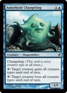 【Foil】《アメーバの変わり身/Amoeboid Changeling》[LRW] 青C