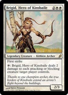 【Foil】《キンズベイルの勇士、ブリジッド/Brigid, Hero of Kinsbaile》[LRW] 白R