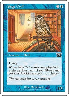 《物知りフクロウ/Sage Owl》[6ED] 青C