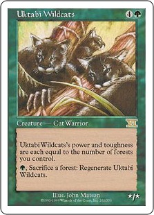 《ウークタビー・ワイルドキャット/Uktabi Wildcats》[6ED] 緑R