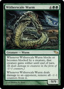 《萎縮鱗のワーム/Witherscale Wurm》[SHM] 緑R