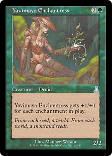 《ヤヴィマヤの女魔術師/Yavimaya Enchantress》[UDS] 緑U