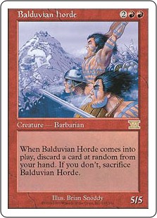 《バルデュヴィアの大軍/Balduvian Horde》[6ED] 赤R