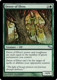 【Foil】《エルフの集団/Drove of Elves》[SHM] 緑U