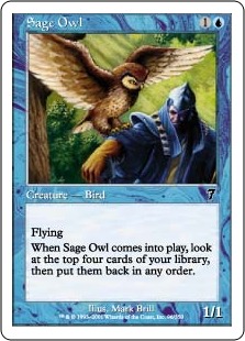 《物知りフクロウ/Sage Owl》[7ED] 青C