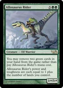 《アロサウルス乗り/Allosaurus Rider》[EVG] 緑R