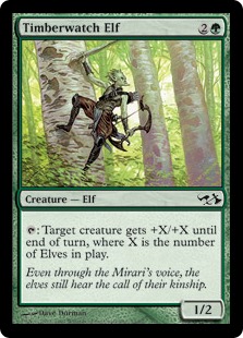 《森林守りのエルフ/Timberwatch Elf》[EVG] 緑C