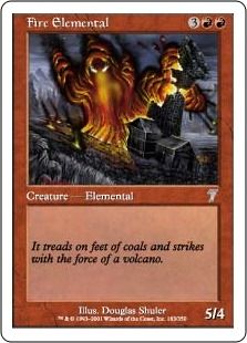 【Foil】《炎の精霊/Fire Elemental》[7ED] 赤U