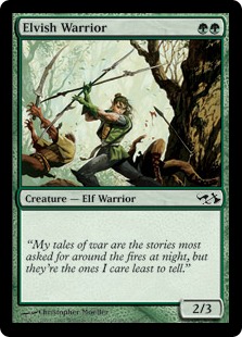 《エルフの戦士/Elvish Warrior》[EVG] 緑C
